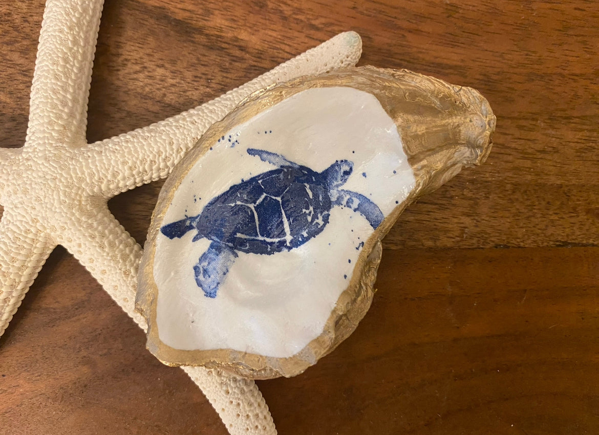 Oyster shell trinket dish