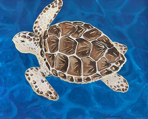 Sea Turtle 20"x16" Painting - original art